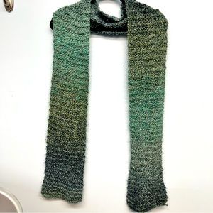 Handmade scarf - blue to teal to green colors